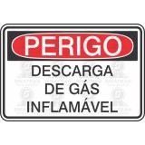 Perigo - descarga de gás inflamável